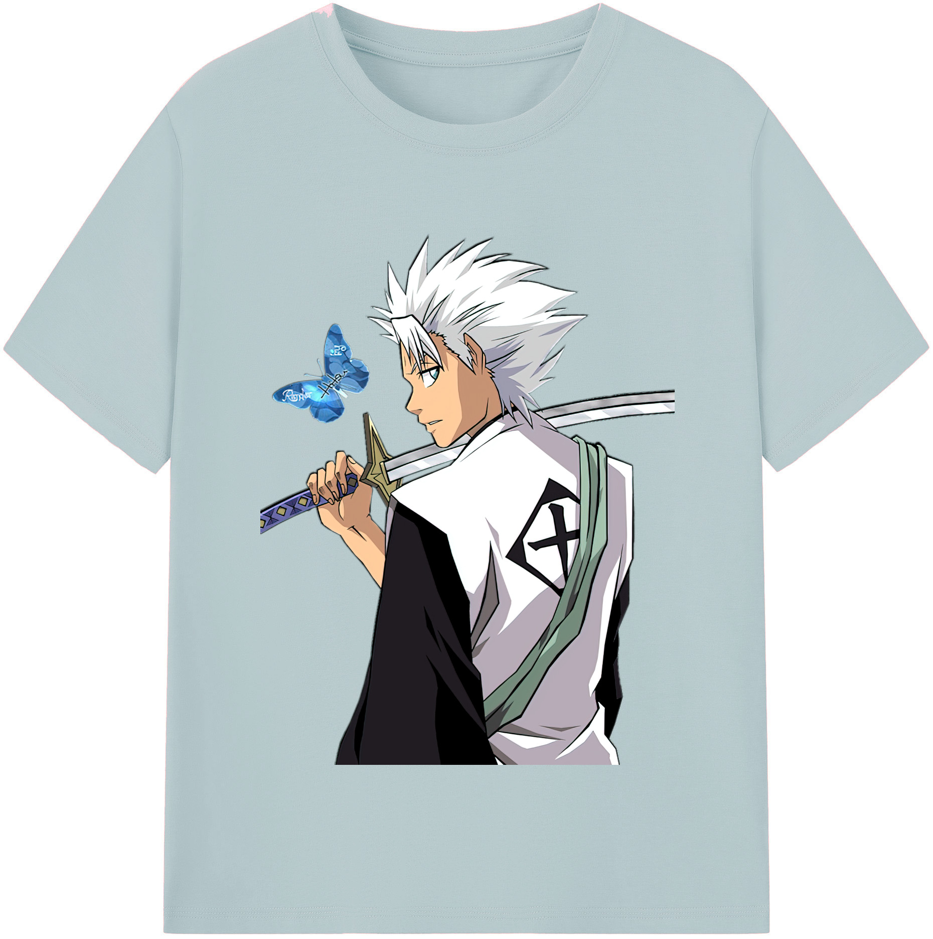 （画像用） ブリーチ 日番谷冬獅郎（ひつがや とうしろう） BLEACH Hitsugaya Toushirou 綿100％半袖Tシャツ（フロントプリント）